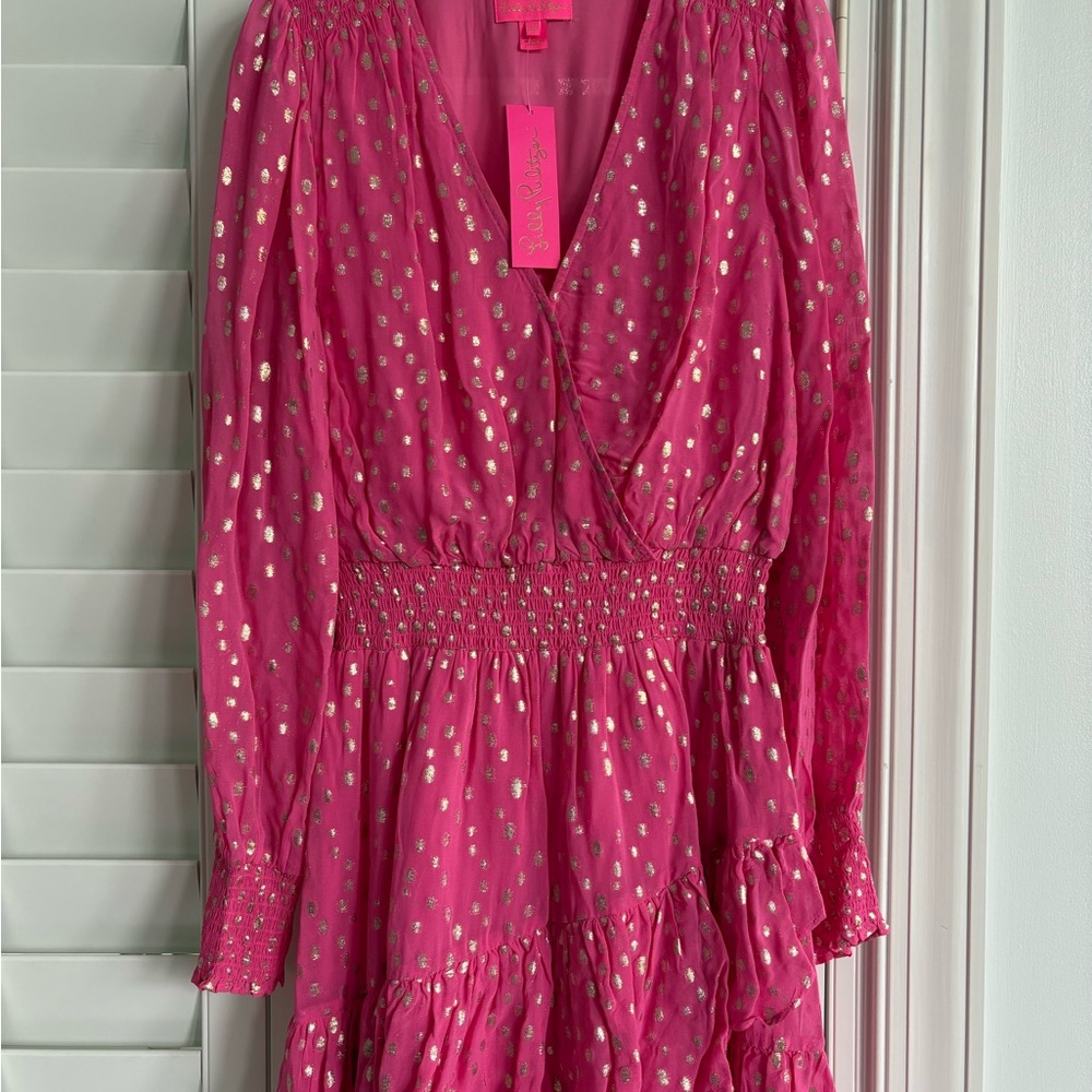 Lily Pulitzer Christiana Long Sleeve Foil Dot Dress